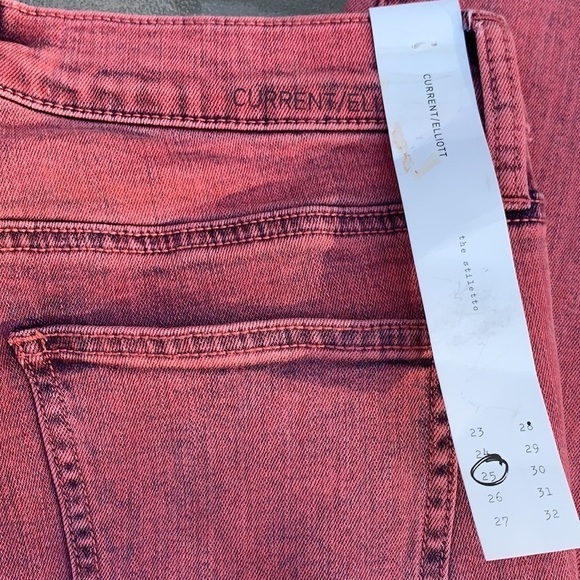 Current/Elliott Pink Acid Wash Mid Rise Skinny Jeans-NWT - Picture 7 of 11